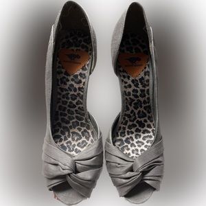 Silver Rocket Dog heels size 7 1/2